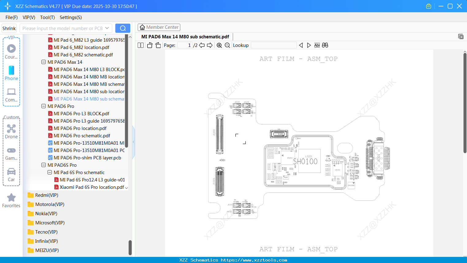 Xiaomi MI PAD6 Max 14 M80 Sub Schematic